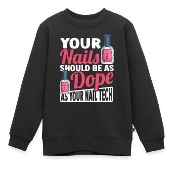 Les ongles doivent être aussi cool que votre technicien des ongles - Sweat Premium enfant bio - noir - Devant - AI Model Kid Female (0cm)