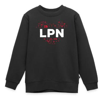 Infirmière auxiliaire autorisée - Sweat Premium enfant bio - noir - Devant - AI Model Kid Female (0cm)