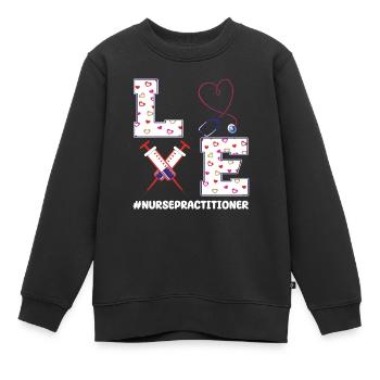 Infirmière en pratique avancée Saint-Valentin - Sweat Premium enfant bio - noir - Devant - AI Model Kid Female (0cm)