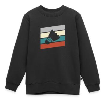 Federball Retro - Kinder Premium Organic Sweatshirt - Schwarz - Vorne - AI Model Kid Female (0cm)