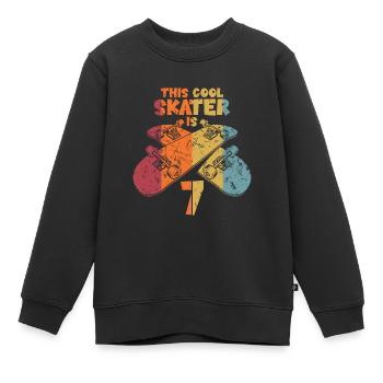 Ce patineur cool a 7 ans - Sweat Premium enfant bio - noir - Devant - AI Model Kid Female (0cm)