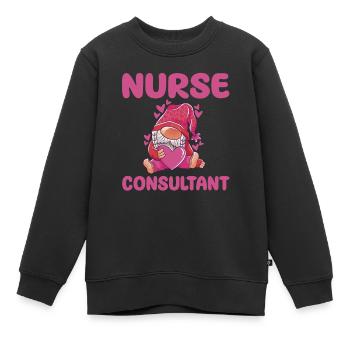 Krankenschwesternberater Zwerg - Kinder Premium Organic Sweatshirt - Schwarz - Vorne - AI Model Kid Female (0cm)