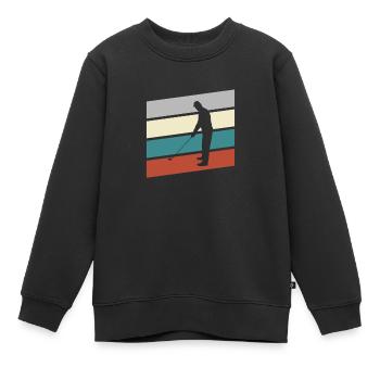 Golf Retro - Kinder Premium Organic Sweatshirt - Schwarz - Vorne - AI Model Kid Female (0cm)