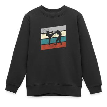 mma retro - Kinder Premium Organic Sweatshirt - Schwarz - Vorne - AI Model Kid Female (0cm)