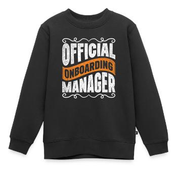 Responsable RH Responsable de l’intégration officielle - Sweat Premium enfant bio - noir - Devant - AI Model Kid Female (0cm)