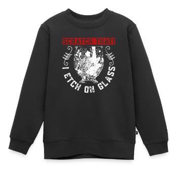 Grattez ça! Je grave sur verre - gravure sur verre - Sweat Premium enfant bio - noir - Devant - AI Model Kid Female (0cm)