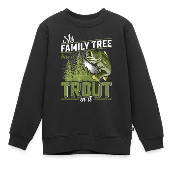 Funny Fishing Men Women - Kinder Premium Organic Sweatshirt - Schwarz - Vorne - AI Model Kid Female (0cm)