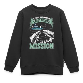 Funny Fishing Men Women - Kinder Premium Organic Sweatshirt - Schwarz - Vorne - AI Model Kid Female (0cm)