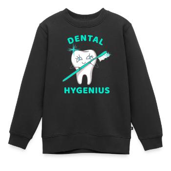 Dental Hygenius - Kinder Premium Organic Sweatshirt - Schwarz - Vorne - AI Model Kid Female (0cm)