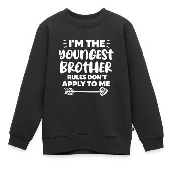 m Der jüngste Bruder Jüngster Geschwisterbruderssis - Kinder Premium Organic Sweatshirt - Schwarz - Vorne - AI Model Kid Female (0cm)