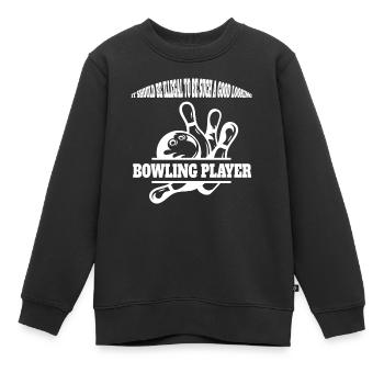 Bowler Skittles Club Bowling Skittles Bowling Club - Sweat Premium enfant bio - noir - Devant - AI Model Kid Female (0cm)