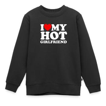 Ich liebe meine heiße Freundin - Matching - Romantik - Kinder Premium Organic Sweatshirt - Schwarz - Vorne - AI Model Kid Female (0cm)