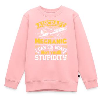 Love Avion aviation - Sweat Premium enfant bio - rose - Devant - AI Model Kid Female (0cm)