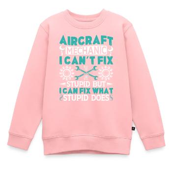 Love Avion aviation - Sweat Premium enfant bio - rose - Devant - AI Model Kid Female (0cm)
