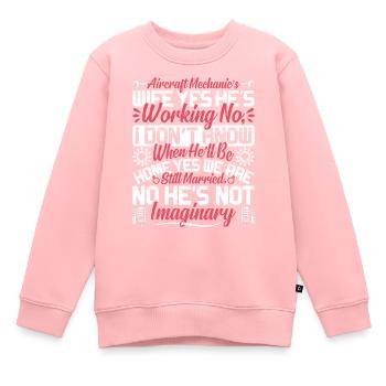 Love Avion aviation - Sweat Premium enfant bio - rose - Devant - AI Model Kid Female (0cm)
