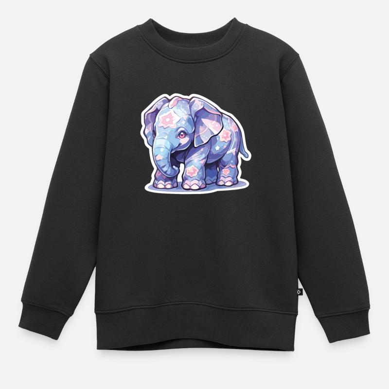 Éléphant Éléphant Éléphant Bébé Pachyderme - Sweat Premium enfant bio - noir