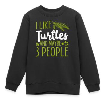 Sea Turtle Tortoise I Like Turtles - Kinder Premium Organic Sweatshirt - Schwarz - Vorne - AI Model Kid Female (0cm)
