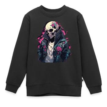 Totenkopf Skull Skulls Totenschädel Skelett - Kinder Premium Organic Sweatshirt - Schwarz - Vorne - AI Model Kid Female (0cm)