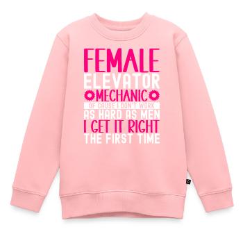 Elevator Mechanic Aufzugsmechaniker - Kinder Premium Organic Sweatshirt - Rosa - Vorne - AI Model Kid Female (0cm)