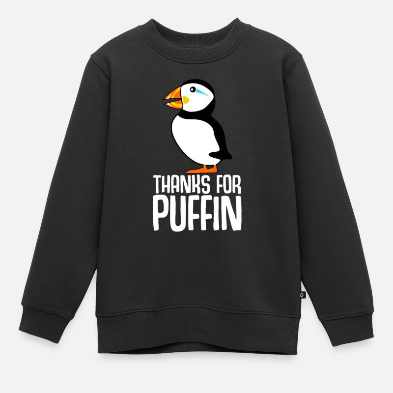 Macareux moines - Sweat Premium enfant bio - noir
