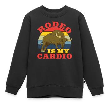 Le rodéo est mon cardio rodéo tauromachique - Sweat Premium enfant bio - noir - Devant - AI Model Kid Female (0cm)