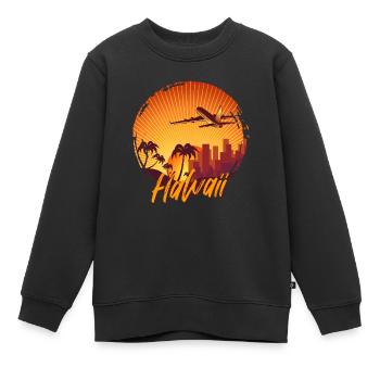 Hawaï - Sweat Premium enfant bio - noir - Devant - AI Model Kid Female (0cm)