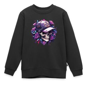 Totenkopf Skull Skulls Totenschädel Skelett - Kinder Premium Organic Sweatshirt - Schwarz - Vorne - AI Model Kid Female (0cm)