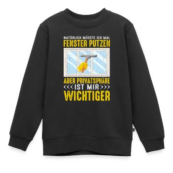 Fenster putzen Privatsphäre Haushalt - Kinder Premium Organic Sweatshirt - Schwarz - Vorne - AI Model Kid Female (0cm)