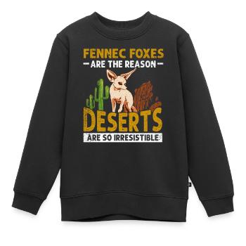 Les déserts de renards Fennek sont irrésistibles - Sweat Premium enfant bio - noir - Devant - AI Model Kid Female (0cm)