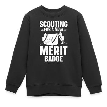 Insigne d’honneur scout - Sweat Premium enfant bio - noir - Devant - AI Model Kid Female (0cm)