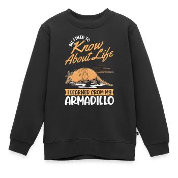 Le tatou dit le tatou - Sweat Premium enfant bio - noir - Devant - AI Model Kid Female (0cm)