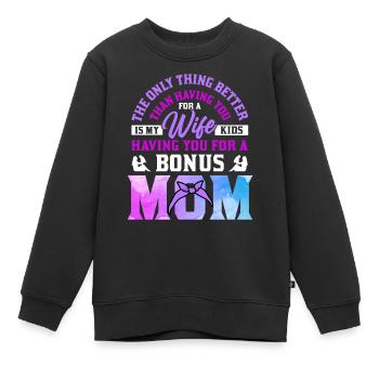Stepmother Mother's Day Stepmom Mother - Kids Premium Organic Sweatshirt - black - Front - AI Model Kid Female (0cm)