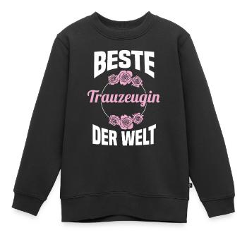 Hochzeit Junggesellenabschied Trauzeugin - Kinder Premium Organic Sweatshirt - Schwarz - Vorne - AI Model Kid Female (0cm)