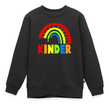 Hallo Kindergarten Gruppe Kita 1. Tag Tagesstätte - Kinder Premium Organic Sweatshirt - Schwarz - Vorne - AI Model Kid Female (0cm)