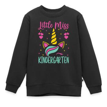 Little Miss Kindergarten Einhorn Kita Abgänger - Kinder Premium Organic Sweatshirt - Schwarz - Vorne - AI Model Kid Female (0cm)