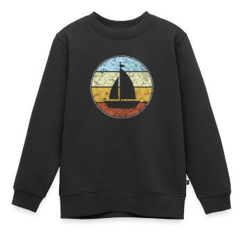 Rétro de la voile - Sweat Premium enfant bio - noir - Devant - AI Model Kid Female (0cm)