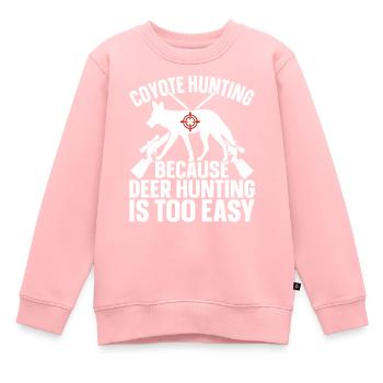 Kojote Jäger Yote - Kinder Premium Organic Sweatshirt - Rosa - Vorne - AI Model Kid Female (0cm)