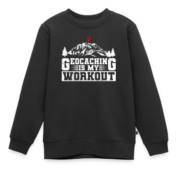 Geocaching ist mein Workout - Geocaching Geocacher - Kinder Premium Organic Sweatshirt - Schwarz - Vorne - AI Model Kid Female (0cm)