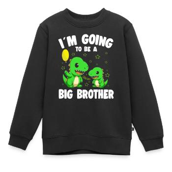 Big Brother Promoted Big Brother Dinosaur - Kinder Premium Organic Sweatshirt - Schwarz - Vorne - AI Model Kid Female (0cm)