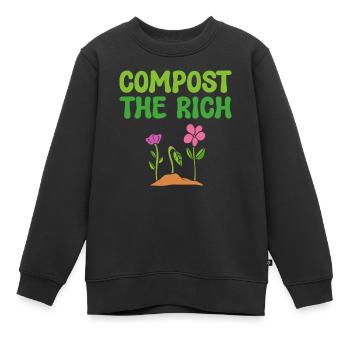 Compost The Rich Green Activist - Sweat Premium enfant bio - noir - Devant - AI Model Kid Female (0cm)