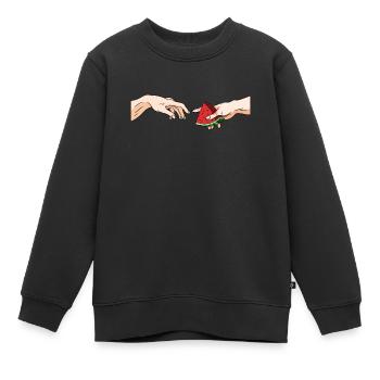 Cooler und lustiger Wassermelonen-Keil - Kinder Premium Organic Sweatshirt - Schwarz - Vorne - AI Model Kid Female (0cm)