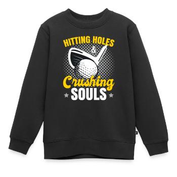 Frapper des trous et écraser des âmes - Sweat Premium enfant bio - noir - Devant - AI Model Kid Female (0cm)