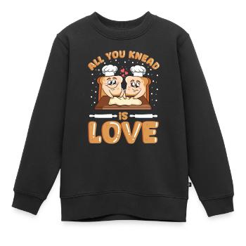 Kawaii Baker Alles was du knetest ist Liebe Backen - Kinder Premium Organic Sweatshirt - Schwarz - Vorne - AI Model Kid Female (0cm)