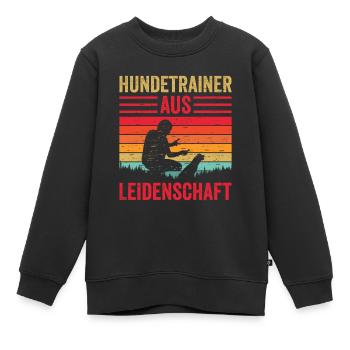 Hundetrainer aus Leidenschaft Hundeschule Hundetra - Kinder Premium Organic Sweatshirt - Schwarz - Vorne - AI Model Kid Female (0cm)