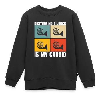 Cuivre à cor - Sweat Premium enfant bio - noir - Devant - AI Model Kid Female (0cm)