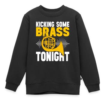 Horn Blechblasinstrument - Kinder Premium Organic Sweatshirt - Schwarz - Vorne - AI Model Kid Female (0cm)