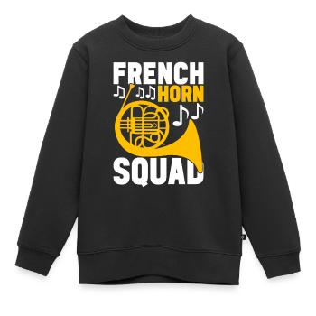 Horn Blechblasinstrument - Kinder Premium Organic Sweatshirt - Schwarz - Vorne - AI Model Kid Female (0cm)