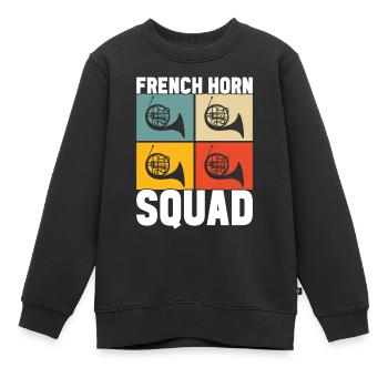 Cuivre à cor - Sweat Premium enfant bio - noir - Devant - AI Model Kid Female (0cm)
