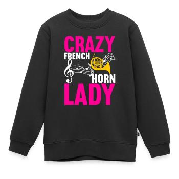Cuivre à cor - Sweat Premium enfant bio - noir - Devant - AI Model Kid Female (0cm)