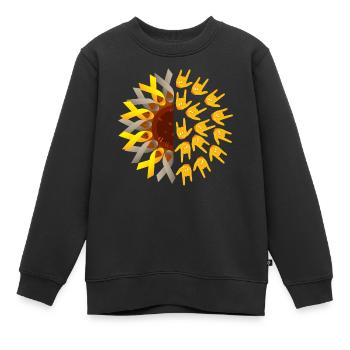 Deaf Pride ASL - Kids Premium Organic Sweatshirt - black - Front - AI Model Kid Female (0cm)